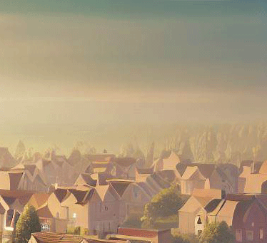 1 The unhealthy residential areas in the UK at present in photorealistic style2